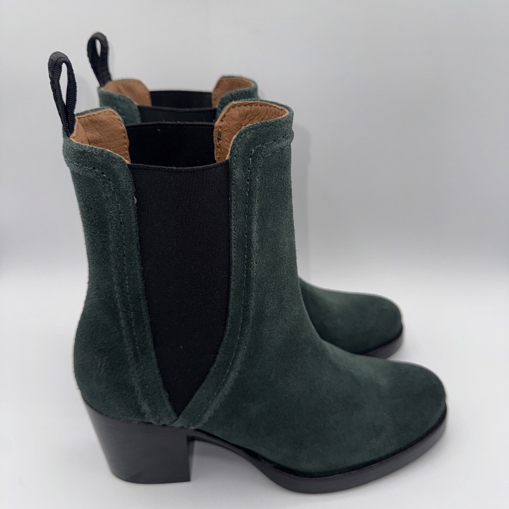 Frye Jean Boots Women's Size 7 Forest Green Suede - Picture 5 of 15